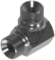 BSP male x BSP male 90° compact elbow for bonded seal