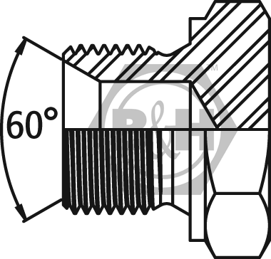 BSP coned plug To DIN 3852 Form A Drawing