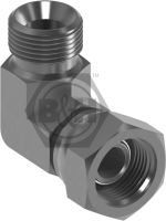 BSP male x BSP swivel female O'ring Seal 90° forged compact elbow (Soft Seal)
