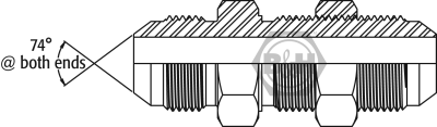 JIC male x JIC male bulkhead WITH LOCKNUT Drawing