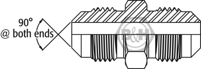 SAE male x SAE male 45° external flare Drawing