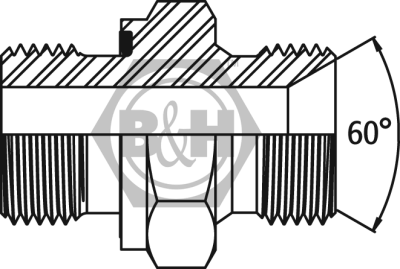 BSP male captive seal for 3869 x BSP male Drawing