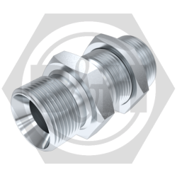 BSP male x BSP male bulkhead WITH LOCKNUT