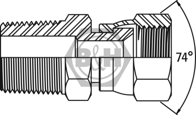 BSPT male x JIC swivel female Drawing