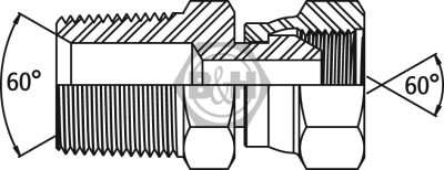 NPTF male x BSP swivel female Drawing