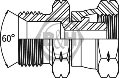 METRIC male x METRIC swivel female 1.5mm pitch Drawing