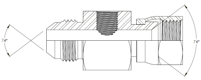 JIC male x JIC swivel female TEST POINT ADAPTORS Drawing