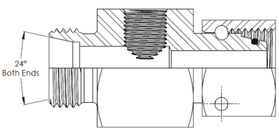 METRIC male (L series) x METRIC female DKO TEST POINT ADAPTORS Drawing
