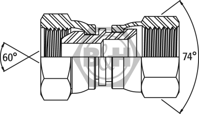 BSP swivel female x JIC swivel female Drawing