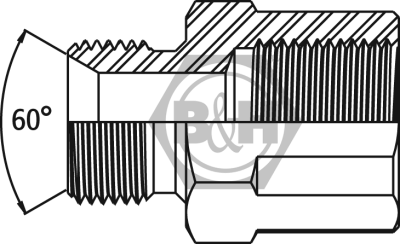 BSP male x BSP fixed female extended Drawing