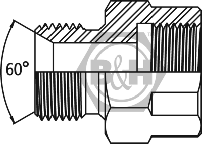 BSP male x BSP fixed female GAUGE Drawing