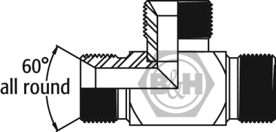 BSP male tee cone seating Drawing