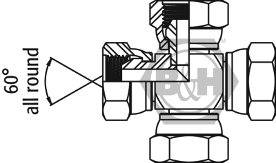 BSP swivel female cross Drawing