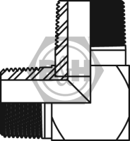 BSPT Male x BSPT male 90° compact elbow Drawing