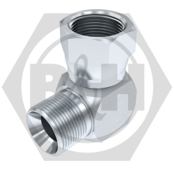 BSP male x JIC swivel female 90° compact elbow