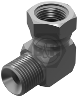 BSP male cone seat x BSP swivel female O'ring (Soft Seal) 90° compact elbow