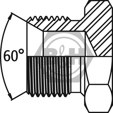 BSP 60° coned plug Drawing