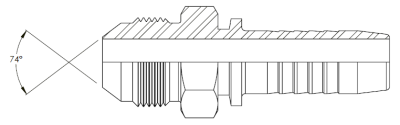 JIC male x Hose-Tail Straights Drawing
