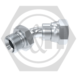 BSP male x BSP swivel female 135° swept elbow