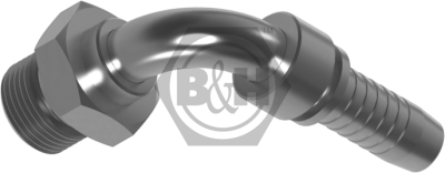 BSP male x hose-tail 90° swept elbow