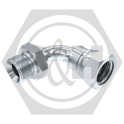 BSP male x BSP swivel female O'ring (Soft Seal) 90° swept elbow