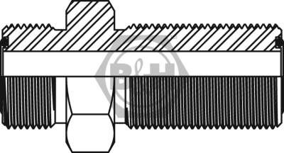 ORFS male x ORFS male bulkhead only Drawing