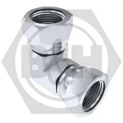 BSP swivel female x BSP swivel female 90° forged compact elbow