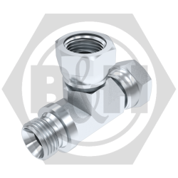 BSP male x BSP swivel female x BSP swivel female branch tee - forged