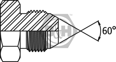 JIS Solid Plug (BSP Threads) Drawing