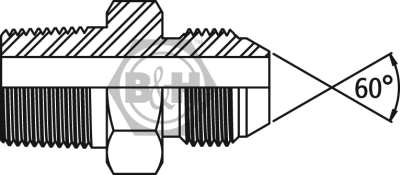 BSPT male x JIS male (BSP threads) Drawing