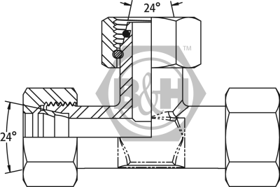 METRIC M/M/F Tee's DKO (L Series) - Complete Drawing