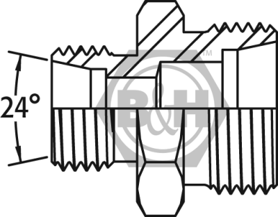 METRIC male x METRIC male (L Series) REDUCERS - Body Only Drawing