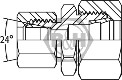 METRIC male x METRIC male (L Series) REDUCERS - Complete Drawing