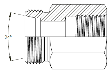 METRIC male (L Series) x BSP fixed female extended - BODY ONLY Drawing