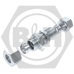 METRIC male x METRIC male Bulkhead (S Series) WITH LOCKNUT - Complete