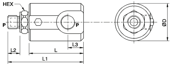 90° Rotary Swivel Joint Drawing